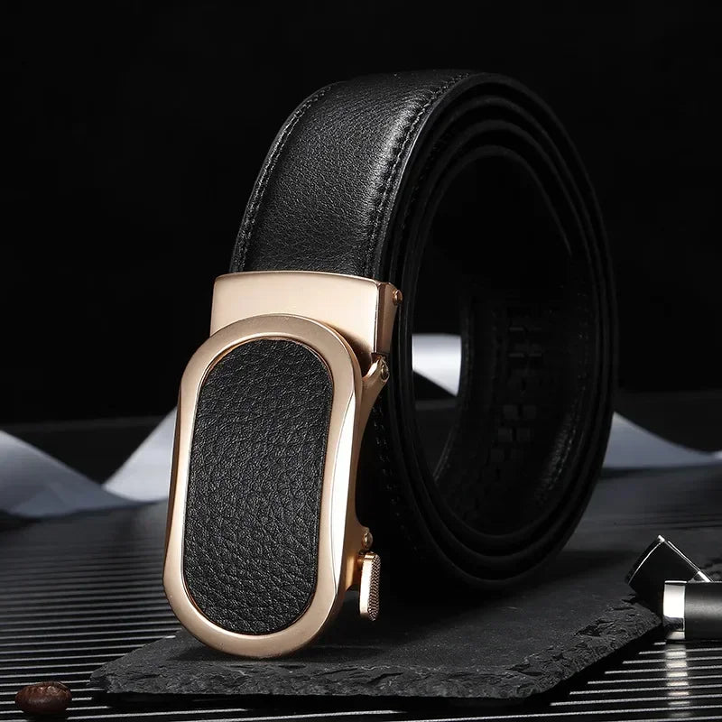 Ceinture bleue pour hommes et femmes, ceintures à boucle automatique, ceinture féminine Cinturon décontractée à la mode, vert blanc noir rouge disponible