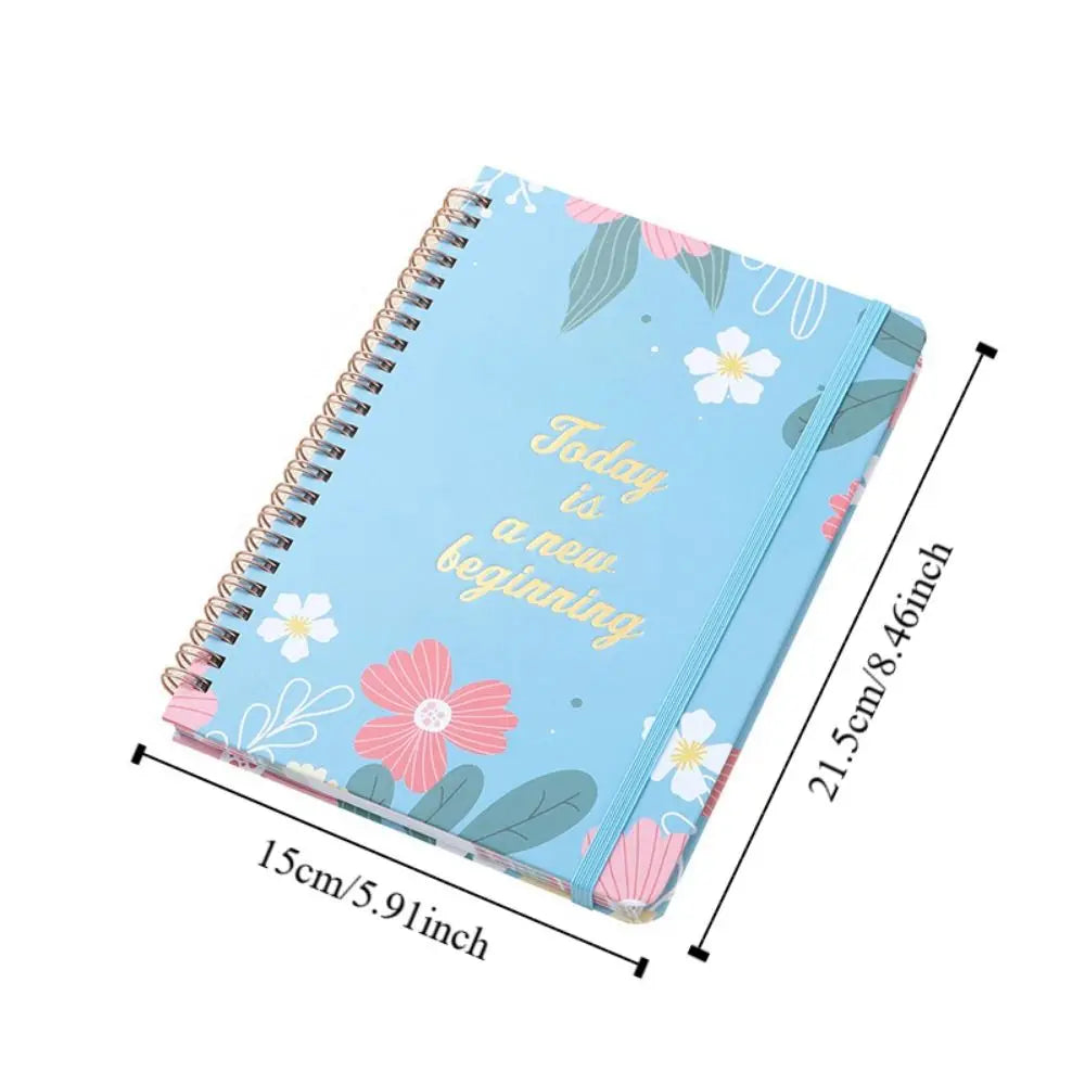 80 feuilles A5 bloc-notes anglais impression florale à faire liste bobine cahier gestion du temps Portable calendrier planificateur bloc-notes