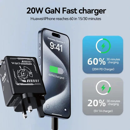 W&O GaN Câble de charge rapide 20 W Type C et câble en silicone liquide Lightning pour iPhone 14 15 Pro Max Xiaomi Realme Redmi ﻿