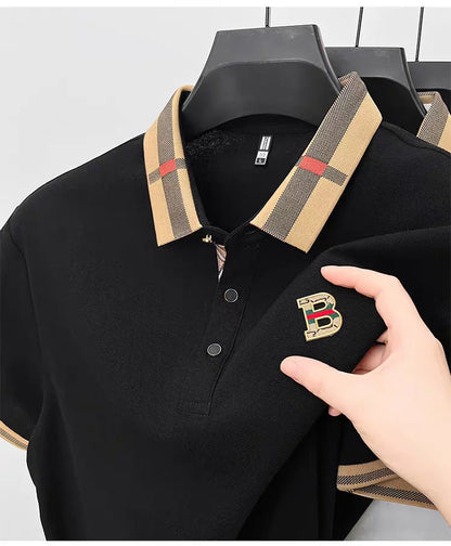 Marque de luxe logo polo à manches courtes hommes été nouveau haut de gamme en soie coton respirant Paul T-shirt mode décontracté vêtements pour hommes