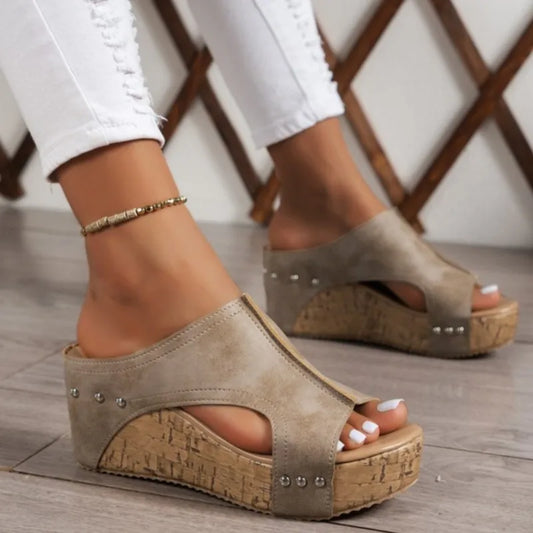 Mode femme chaussures d'été sandales sandales compensées pour femmes élégantes femmes sandales glisser Huaraches femme femmes talons chaussures