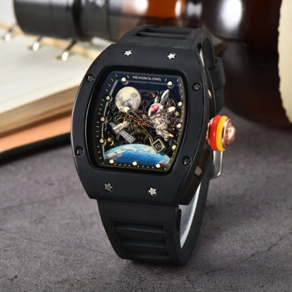 Bande de mode de luxe Tonneau hommes montre lumineuse étanche Date Sport haute qualité montres à Quartz hommes en acier AAA hommes montre-bracelet