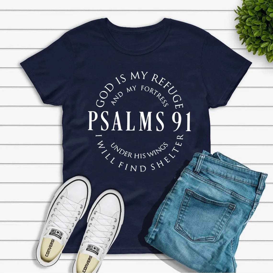 Dieu est mon refuge psaumes 91 chemise chrétienne Christ jésus chemises femmes T-shirts à manches courtes t-shirt religieux jésus amour T-shirts