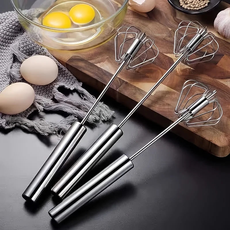 Batteur à œufs en acier inoxydable, mélangeur semi-automatique Durable pour mélanger la crème aux œufs sans effort, remuant et battre pour la cuisson en cuisine
