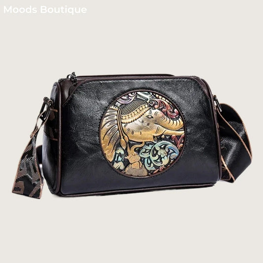 sac de luxe femme sacs bandoulière à imprimé animal sacs carré MOODS-Sacs à bandoulière de style vintage pour femmes, éléphant en relief, mini sac messager carré initié, sacs à main de créateur de luxe, 2024