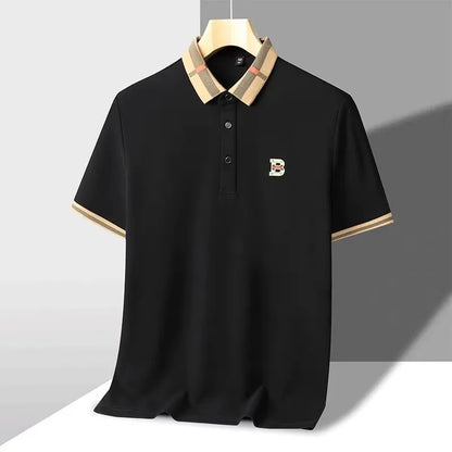 Marque de luxe logo polo à manches courtes hommes été nouveau haut de gamme en soie coton respirant Paul T-shirt mode décontracté vêtements pour hommes