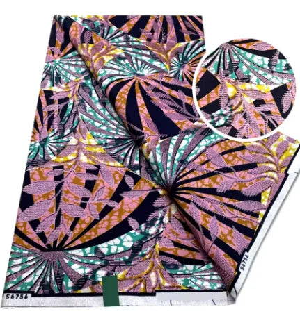 Tissu africain en cire de coton, très bonne qualité, nouvelle grande cire Ankara brillante Pagne, couleur grise, brillant doré, trucs Batik, 6 mètres