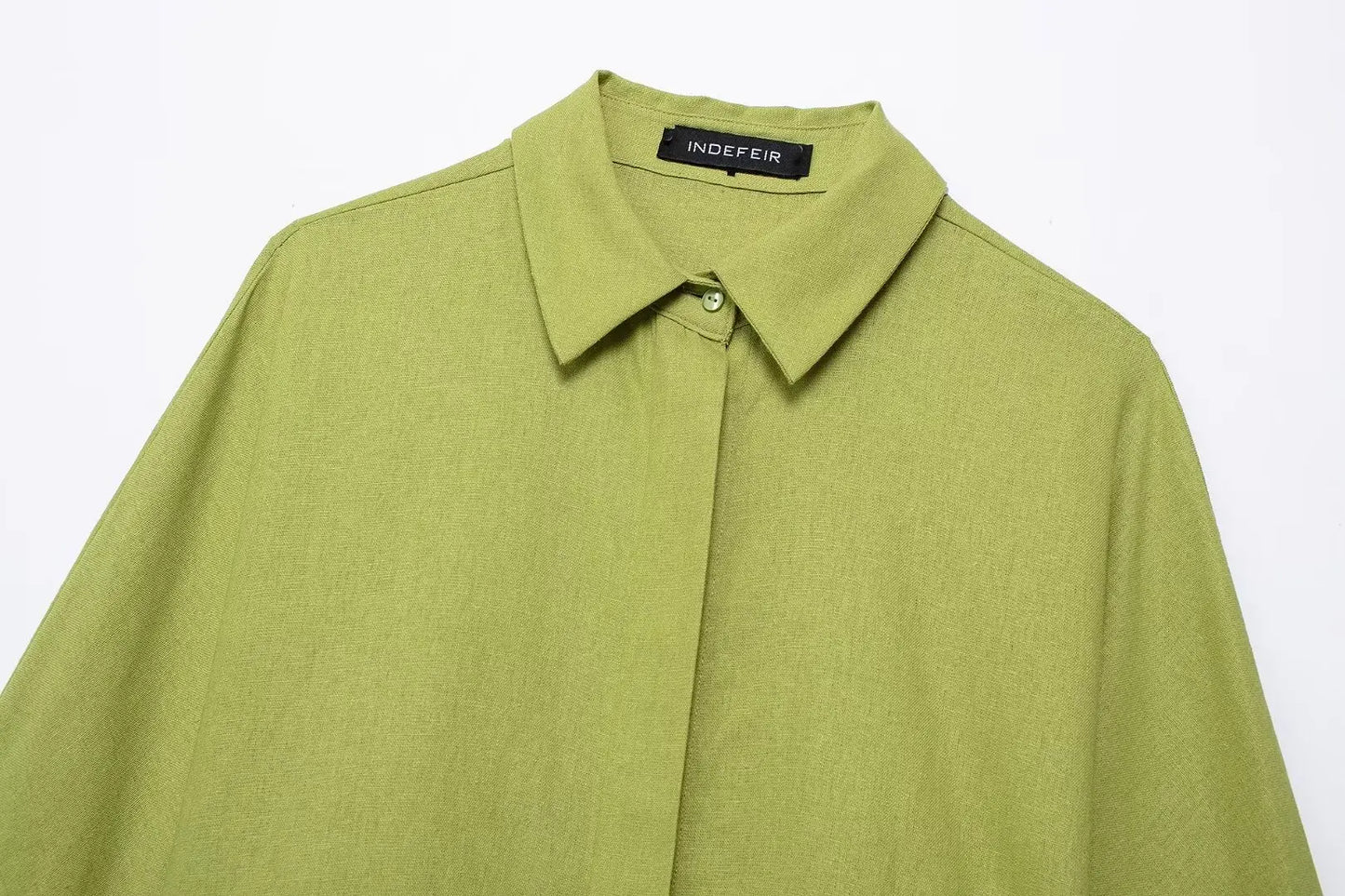 TRAFZA 2024 femmes 2 pièces ensemble taille élastique poche plis décorer pantalon à jambes larges + solide simple boutonnage fente ourlet Blouse haut