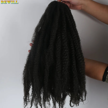 1 - 6 paquets de cheveux en crochet de twists Marley de 18 pouces, de noir et brun à blond, cheveux de tresse ombré Afro Marley synthétique, pour les tresses de mèches fausses