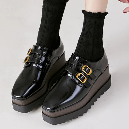 Plate-forme plate solide pour femmes, chaussures plates pour femmes, Parker carré, décontracté, printemps, automne, tout neuf, mode, strucgirls, loisirs