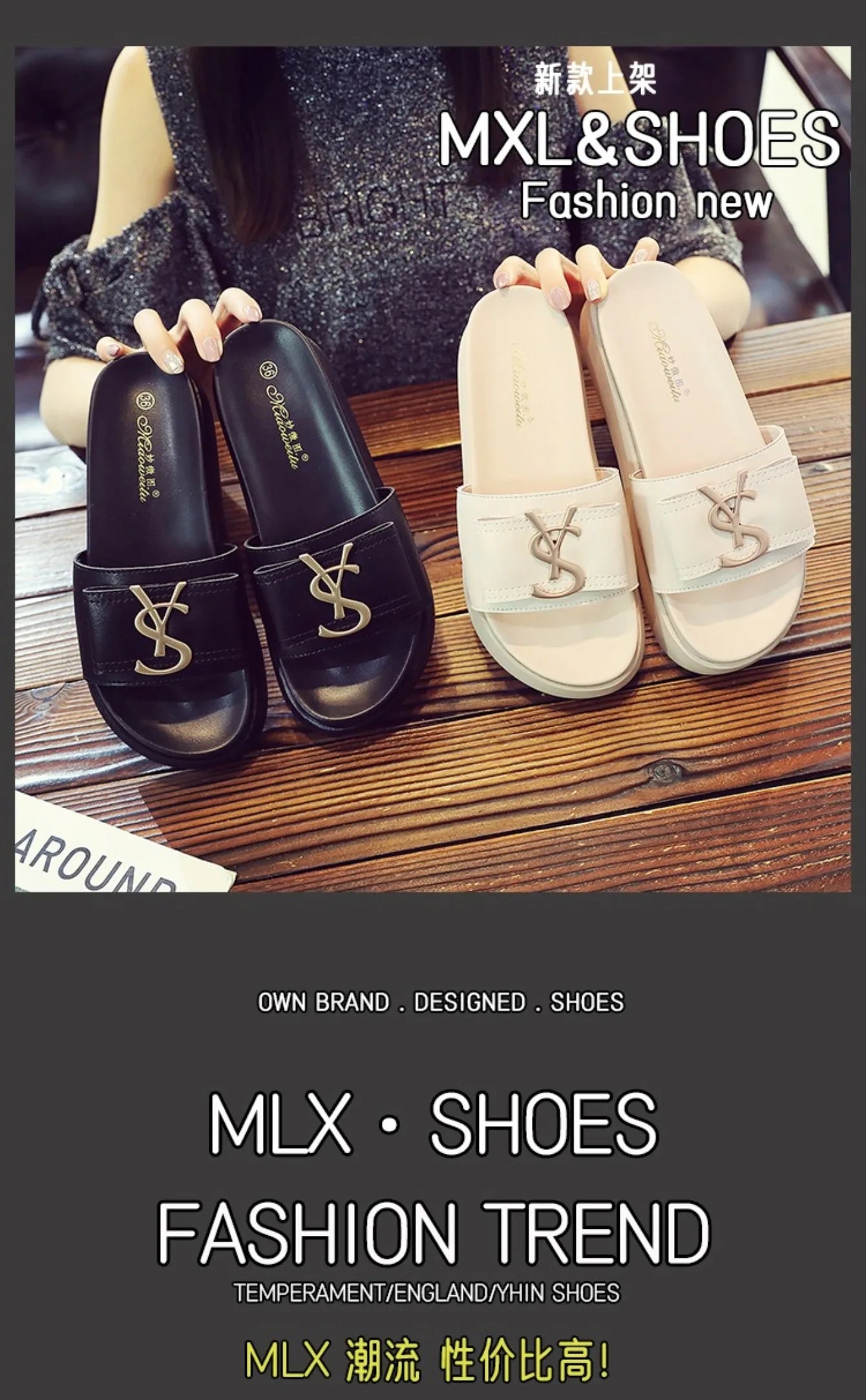 Pantoufles de Luxe à Plateforme pour Femme, Chaussures Décontractées d'Extérieur, Sandales à la Mode