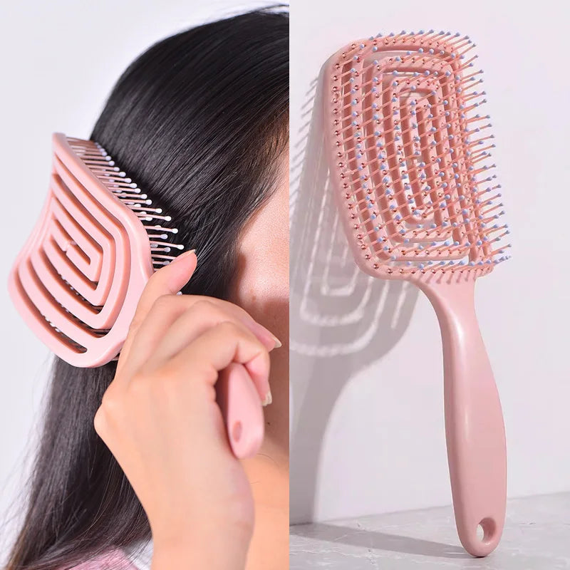 Peigne de Massage élastique ajouré, brosse à cheveux, peignes de Massage du cuir chevelu, démêlant de coiffure, outil démêlant à séchage rapide, 1 pièces
