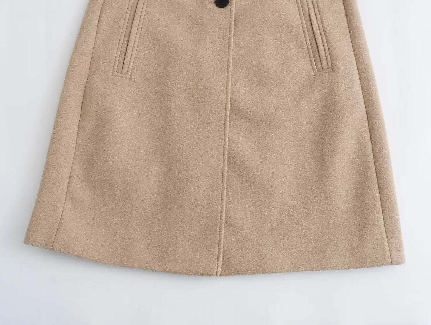 TRAF femmes 2024 automne nouvelle mode Tongle Style coupe ajustée longue manteau décontracté Chic revers bouton à manches longues manteau vêtements d'extérieur Mujer