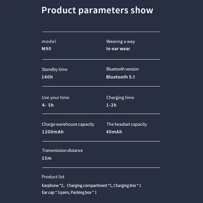 M90 casque sans fil TWS Bluetooth contrôle tactile écouteurs Sport écouteurs Hifi stéréo casque de jeu avec micro pour smartphone