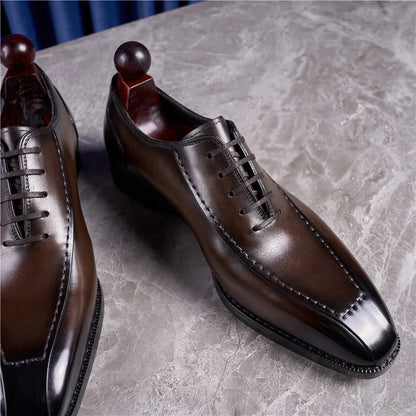 Chaussures Oxfords rétro en cuir véritable pour hommes, chaussures de luxe faites à la main, style britannique, mode confortable, noir, fête de mariage, qualité