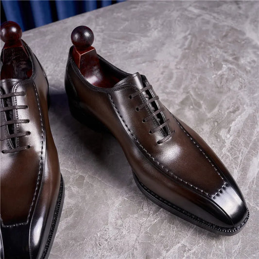 Chaussures Oxfords rétro en cuir véritable pour hommes, chaussures de luxe faites à la main, style britannique, mode confortable, noir, fête de mariage, qualité