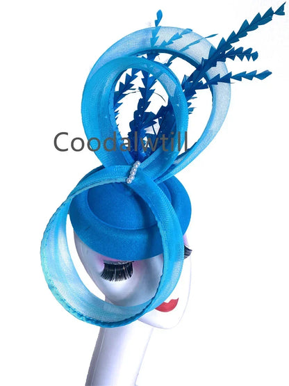 Plume Derbr Fascinator chapeaux femmes Vintage église pilulier casquette bandeau dames élégant Cocktail Kentucky casque Fascinators