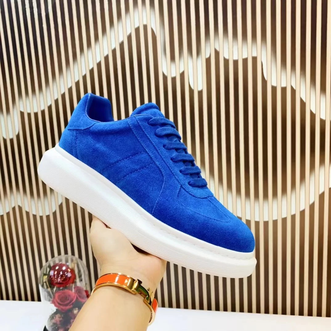 Baskets décontractées en cuir fabriquées à la main pour hommes, baskets à plateforme, mocassins plats originaux unisexes, chaussures pour hommes
