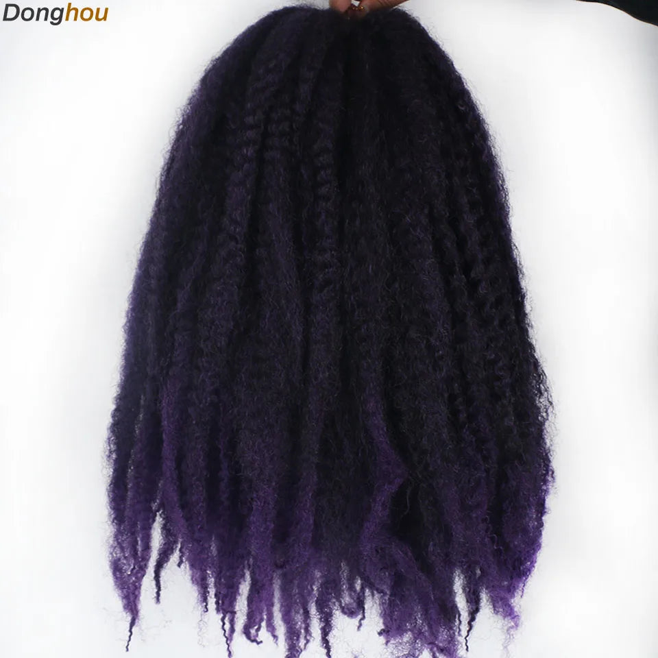 Marley Hair 18 pouces cheveux synthétiques tressés Marley Ombre noir brun blond gris 350 pour cheveux tressés Afro Kinky Marley Twist