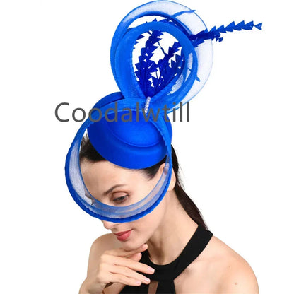 Plume Derbr Fascinator chapeaux femmes Vintage église pilulier casquette bandeau dames élégant Cocktail Kentucky casque Fascinators