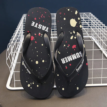 Nouveaux tongs antidérapantes pour hommes, sandales de plage tendance pour couples, motifs uniques, diapositives d'été unisexes durables pour l'extérieur, pour vêtements décontractés