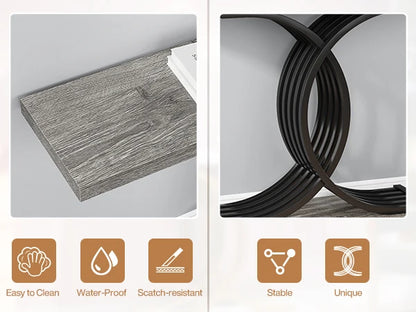 Tribesigns-Table d'entrée dorée, canapé moderne en imitation marbre, avec pieds géométriques en métal, 39 pouces