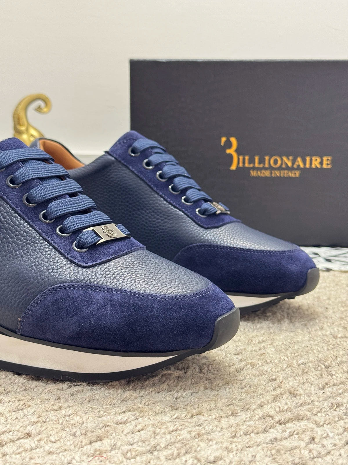 BILLIONAIRE BLSK CPRT chaussures peau de vache 2025 nouvelle broderie mode qualité confort mouvement hommes taille européenne 39-45 chaussures noires