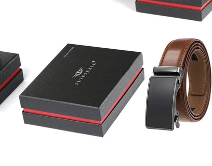 Ceintures en cuir véritable pour hommes, de luxe, de styliste, marron, boucle en alliage automatique, haute qualité, sangle en peau de vache, B448