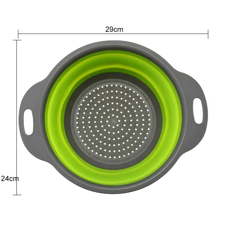 1/2 pièces Silicone rond pliant légumes Fruits lavage égouttoir panier passoire pliable égouttoir accessoires de cuisine