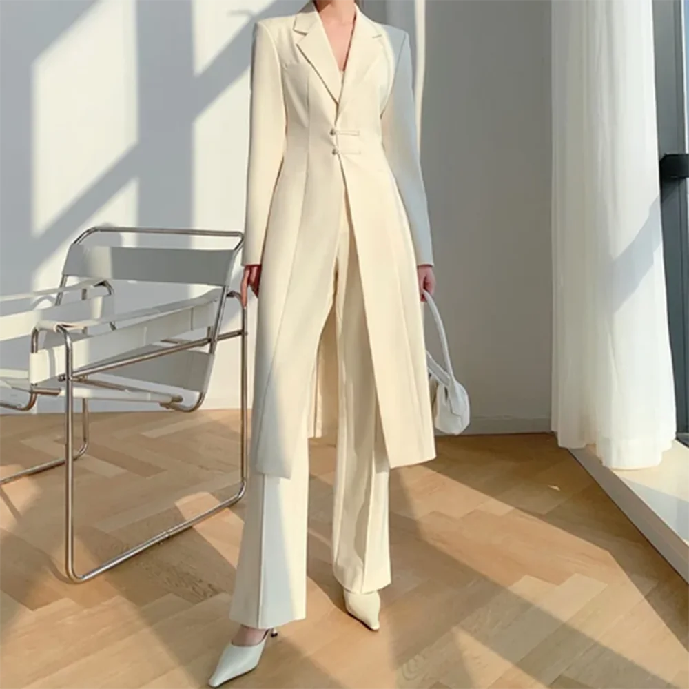 Costumes pantalons à simple boutonnage pour femmes, revers Patricia, blazer et pantalon, ensemble 2 pièces, coupe couvertes, automne 2024, nouveauté