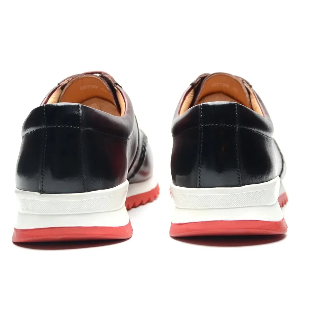 Baskets en cuir véritable naturel pour hommes, chaussures plates à lacets, élégantes, décontractées, qualité supérieure, luxe, mode automne, 03/fête, 2024