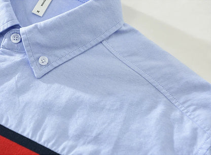 Chemise Patchwork blanche pour hommes, en coton, ample, à manches longues, à la mode, nouvelle collection printemps 2024