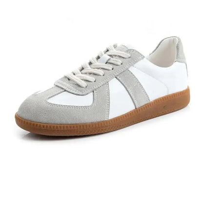 Baskets de Luxe en Cuir group pour Femme, Chaussures d'Entraînement Moral Décontractées, Plates, Nouvelle Collection Printemps 2024