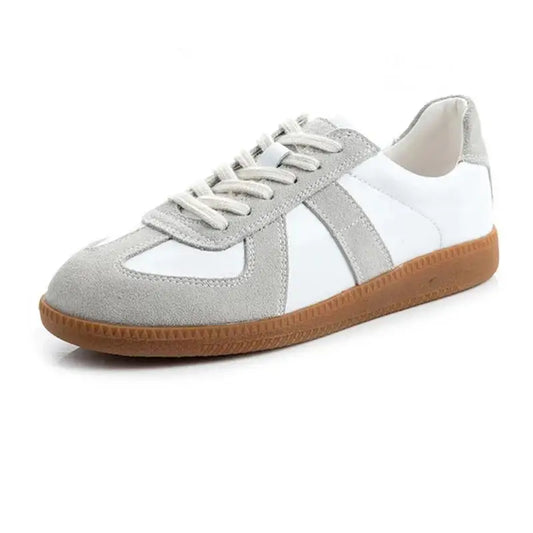 Baskets de Luxe en Cuir group pour Femme, Chaussures d'Entraînement Moral Décontractées, Plates, Nouvelle Collection Printemps 2024