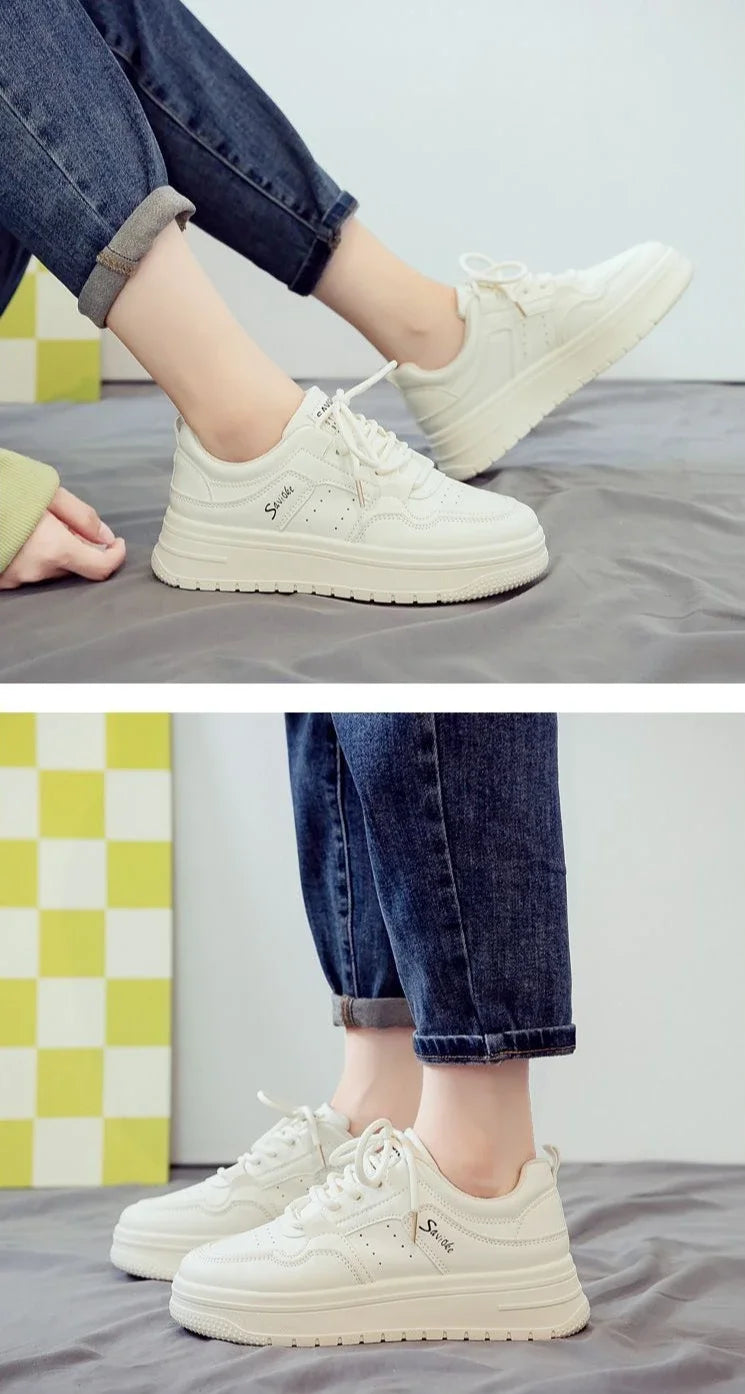 Chaussures de sport à lacets pour femmes, baskets athlétiques, chaussures à plateforme montante, qualité originale, mode 2024