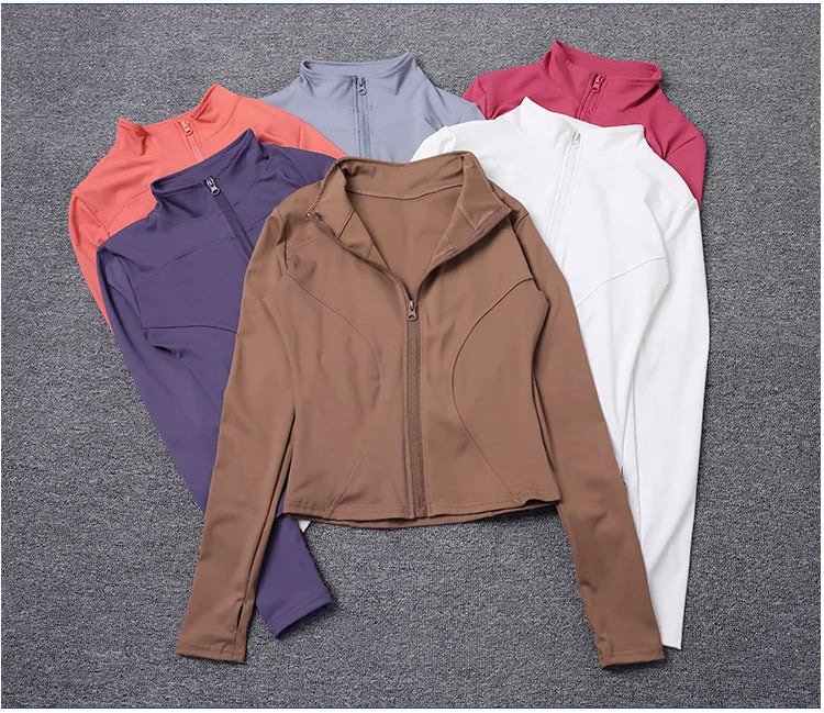 Veste de Sport pour femmes, chemise à manches longues, manteau d'entraînement, vêtements d'entraînement, de Yoga