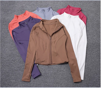 Veste de Sport pour femmes, chemise à manches longues, manteau d'entraînement, vêtements d'entraînement, de Yoga
