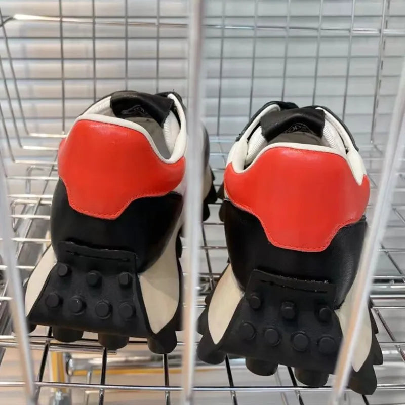 Chaussures de course rétro en daim pour femmes, baskets épaisses, tissu respirant, chaussures de sport à plateforme plate, mode décontractée, recommande une augmentation