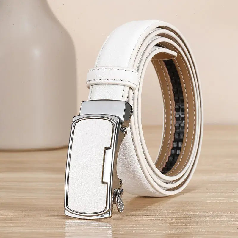 Ceinture de mode coréenne pour femmes, fine, étroite, art, couverture de taille, blanc, orange, bleu, vert, jaune, rouge, designer, ceinture automatique, nouveau