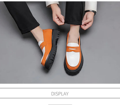 Chaussures en cuir à grosse tête pour hommes, chaussures d'affaires confortables, chaussures décontractées, style britannique, fête itude, social, mode, hommes, taille 38-46