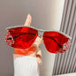 Y2K lunettes de soleil sans monture Punk irrégulière femme lunettes de soleil de luxe concepteur UV400 Protection diamant cristal nuances pour les femmes