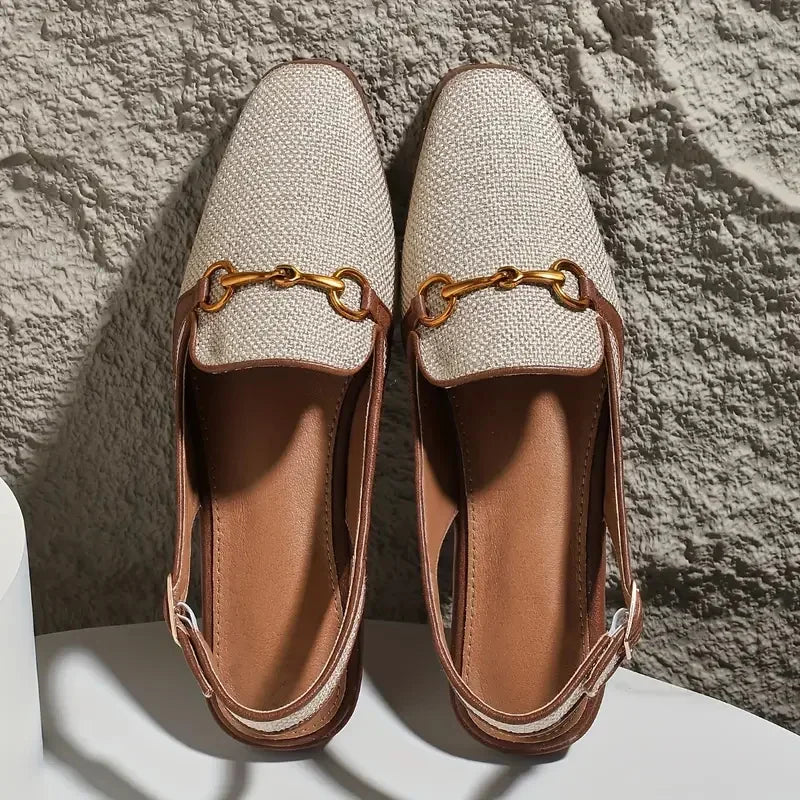 Nouvelles femmes plate-forme sandales anti-dérapant bout fermé chaussures en métal femmes plat extérieur bout rond sandales à talons compensés femmes Sandalias De Mujer