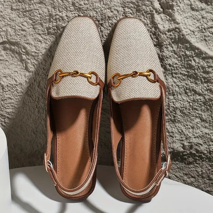 Nouvelles femmes plate-forme sandales anti-dérapant bout fermé chaussures en métal femmes plat extérieur bout rond sandales à talons compensés femmes Sandalias De Mujer