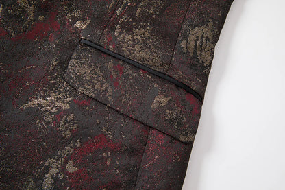 Costume vert 3 pièces pour hommes, veste de robe de soirée de mariage avec gilet et pantalon, ensembles Slim à la mode pour hommes, tissu Jacquard Beige, noir, bleu