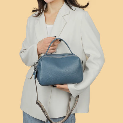 Sacs à bandoulière en cuir véritable pour femmes, fourre-tout Simple de bonne qualité, sac à main Vintage Boston, sacs à bandoulière, 2023