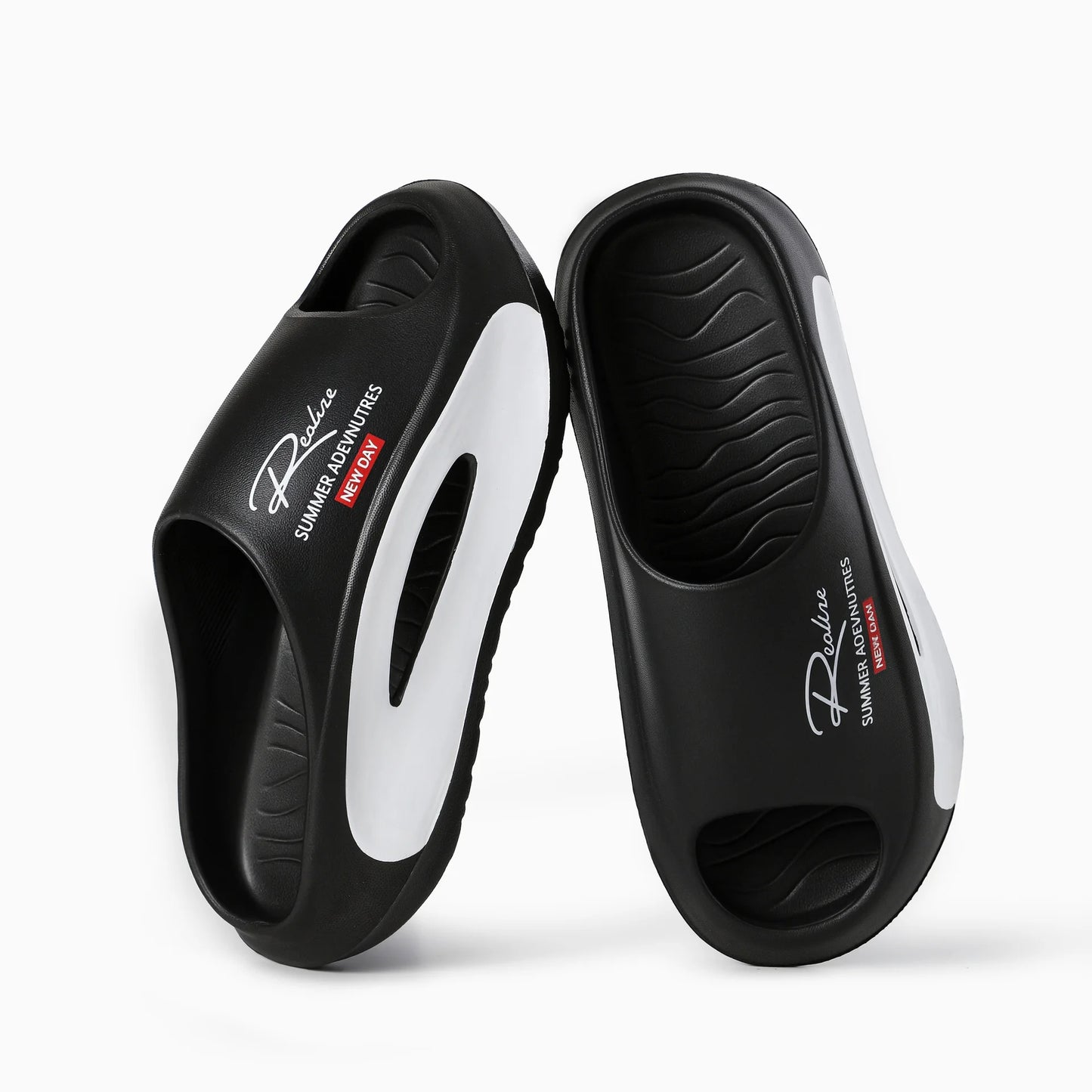 Pantoufles d'été pour hommes, semelle épaisse, douces, confortables, antidérapantes, respirantes, sandales de plage pour adolescents, garçons, chaussures de sport en plein air décontractées