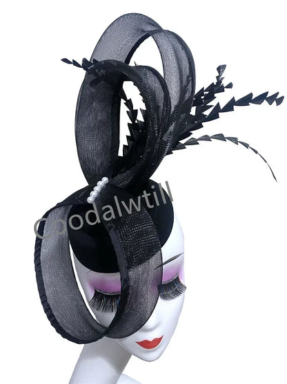 Plume Derbr Fascinator chapeaux femmes Vintage église pilulier casquette bandeau dames élégant Cocktail Kentucky casque Fascinators