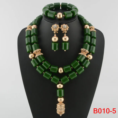 Ensemble de bijoux de mariée en corail artificiel, ensemble de colliers de perles africaines et nigérianes