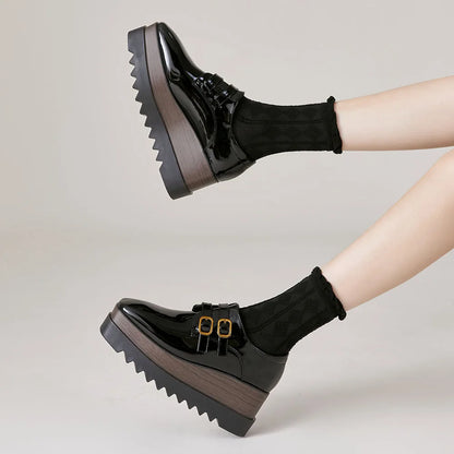 Plate-forme plate solide pour femmes, chaussures plates pour femmes, Parker carré, décontracté, printemps, automne, tout neuf, mode, strucgirls, loisirs