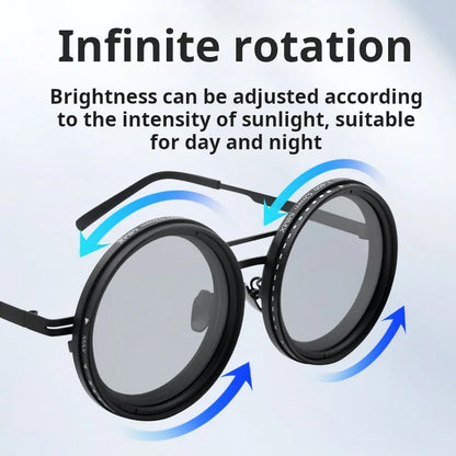 Lunettes de soleil de pêche à gradation réglable à 9 niveaux ND2-400 lunettes de soleil polarisées UV anti UV filtre ND avec ensemble de étuis à lunettes